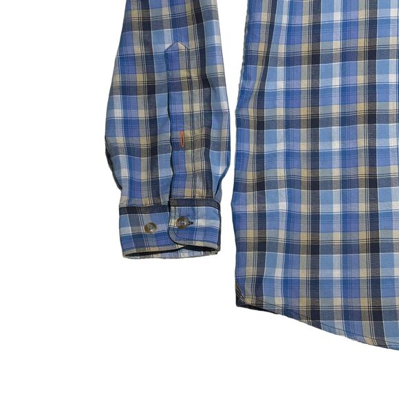 Orvis Trout Bum Fishing Shirt Men’s Medium Blue Roll Tab Utility Outdoor - Picture 5 of 7